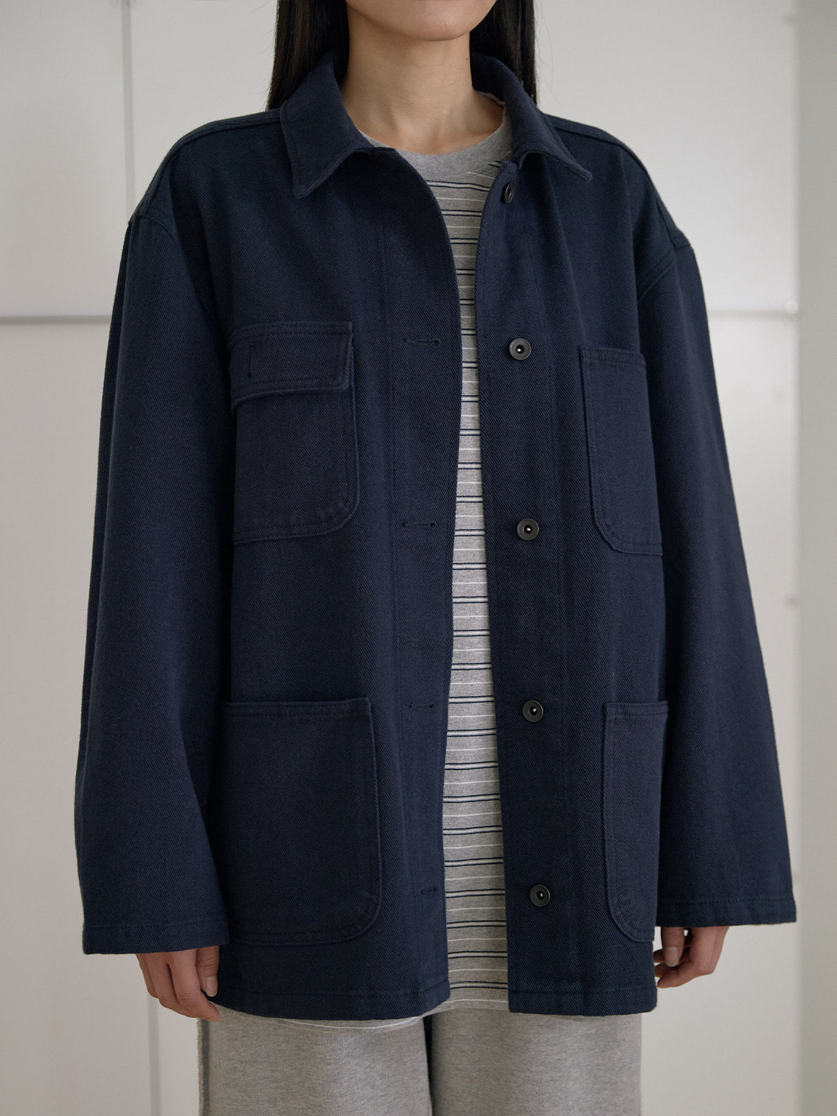MARAN Cotton Twill Coverall Jacket - Navy 商品画像18/21