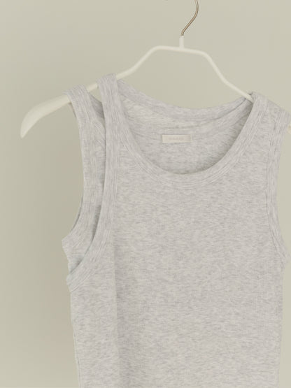 【MARAN】Mei Ribbed Sleeveles-GRAY