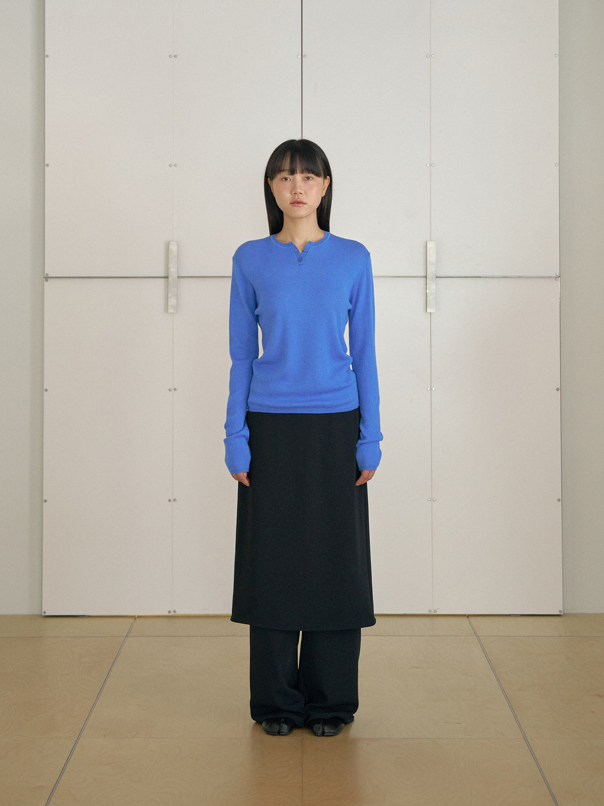 MARAN Henley Neck Pullover - Blue 商品画像14/21