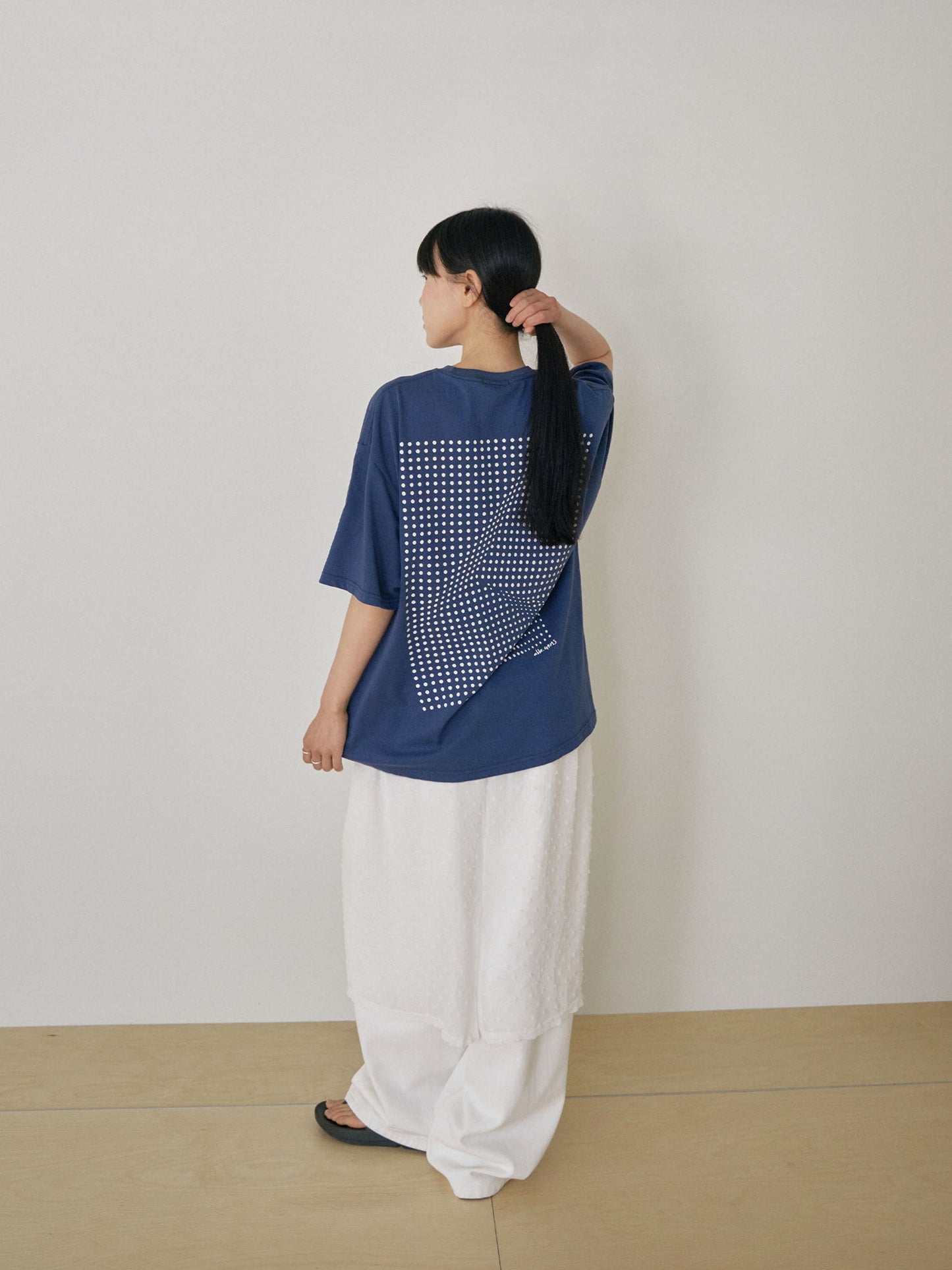 Dot Printing Short Sleeve - Navy