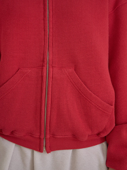 MARAN Current Waffle Hoodie Zip-up - Red 商品画像20/21