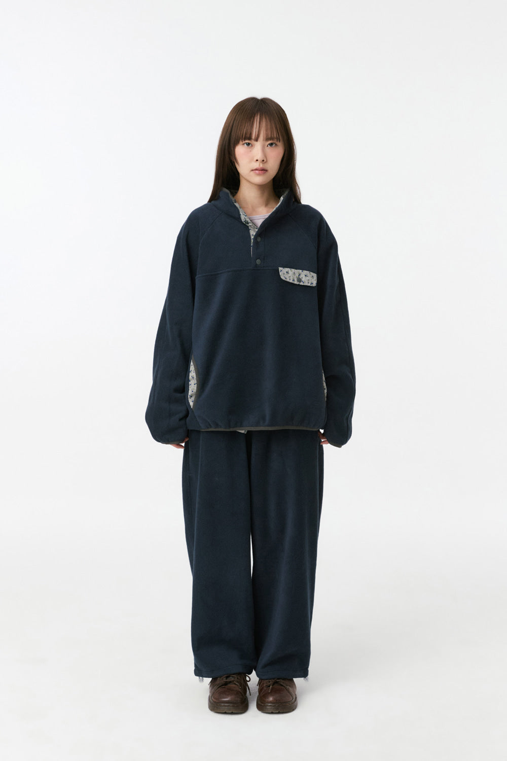 SIGNATURE EMBROIDERY FLEECE PANTS, NAVY