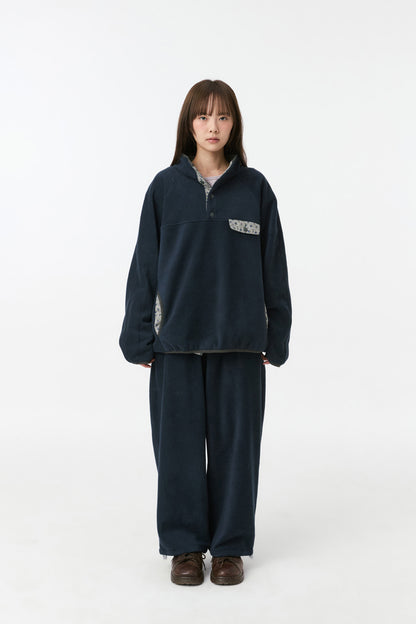SIGNATURE EMBROIDERY FLEECE PANTS, NAVY