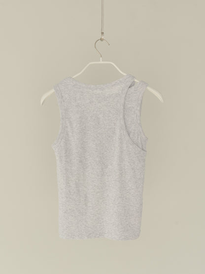 【MARAN】Mei Ribbed Sleeveles-GRAY