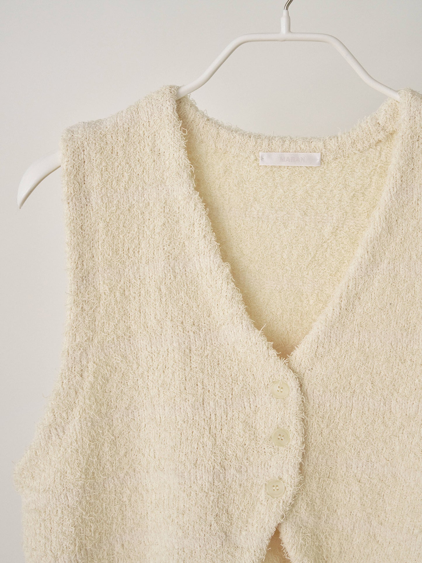 Sleeveless Button Cardigan - Beige