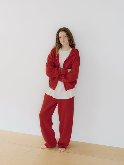 Current Waffle Hoodie Zip-up - Red 3