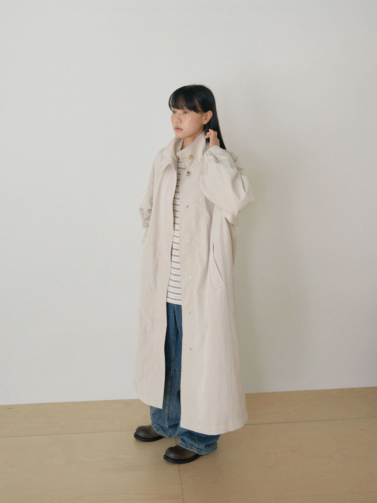 MARAN High Neck Trench Coat - Beige 商品画像15/21