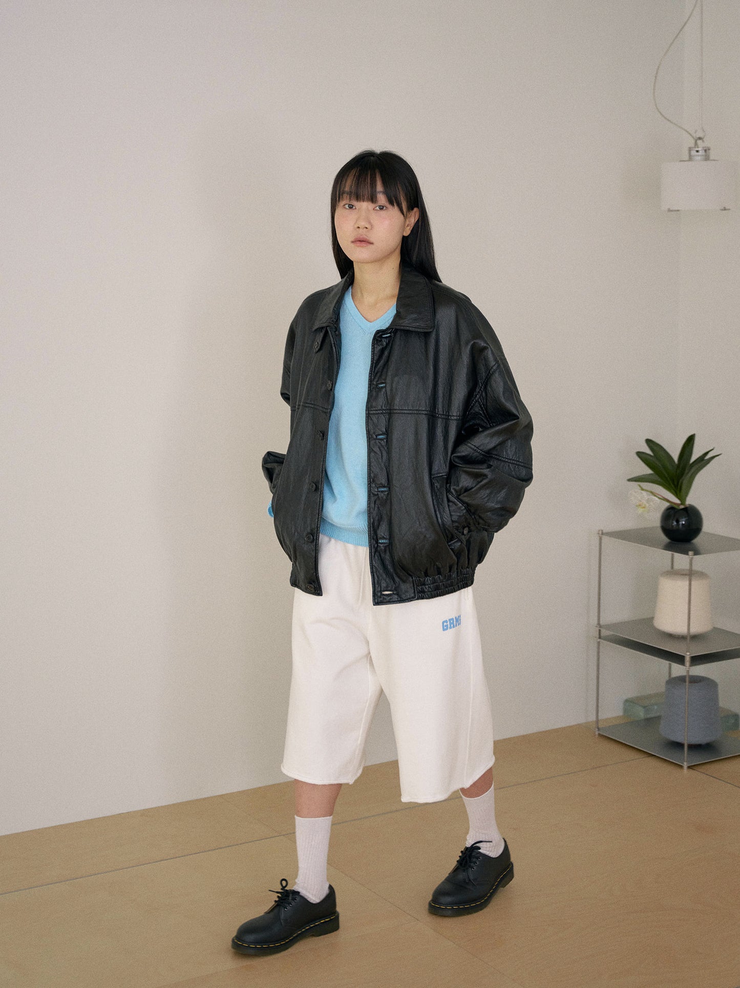 Cutoff Half Sweatpants - Ivory