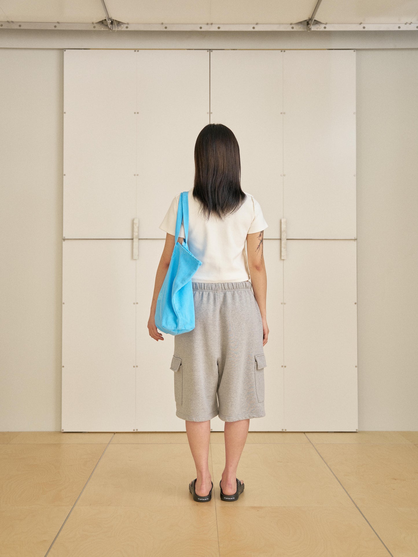 Pigment Lettering Shoulder Bag - Blue