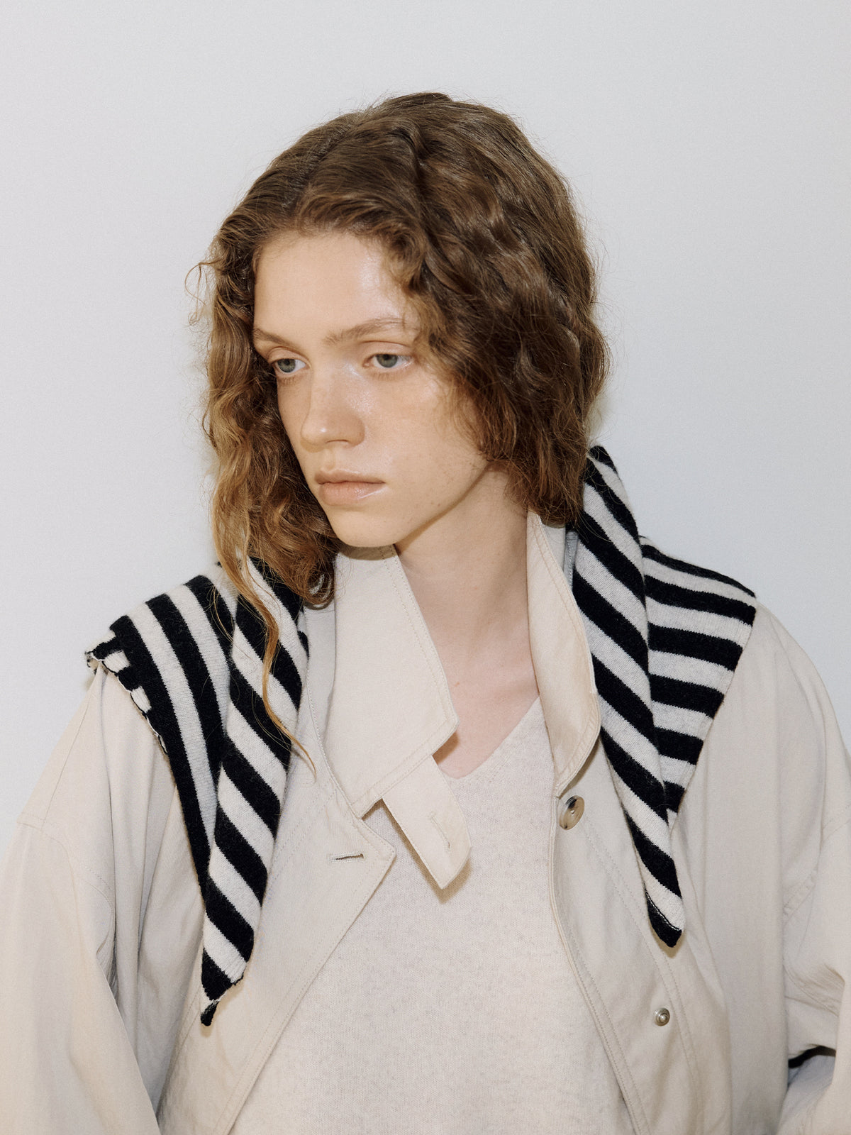 Stripe Square Scarf - Black 2