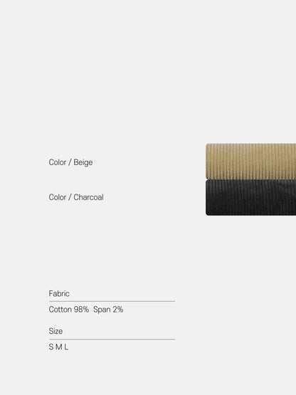 Corduroy Straight Pants - fabric spec