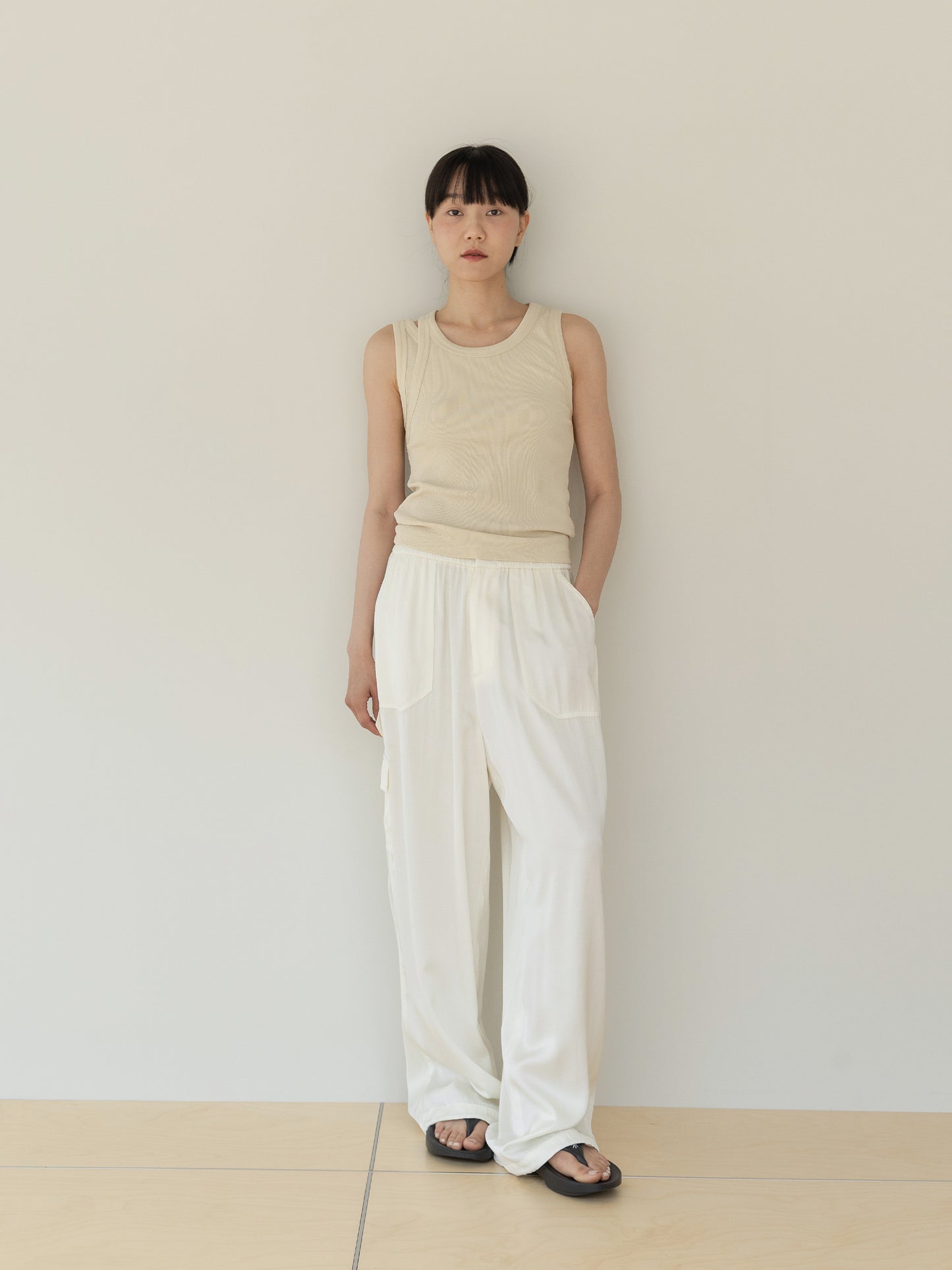 Mei Ribbed Sleeves-BEIGE