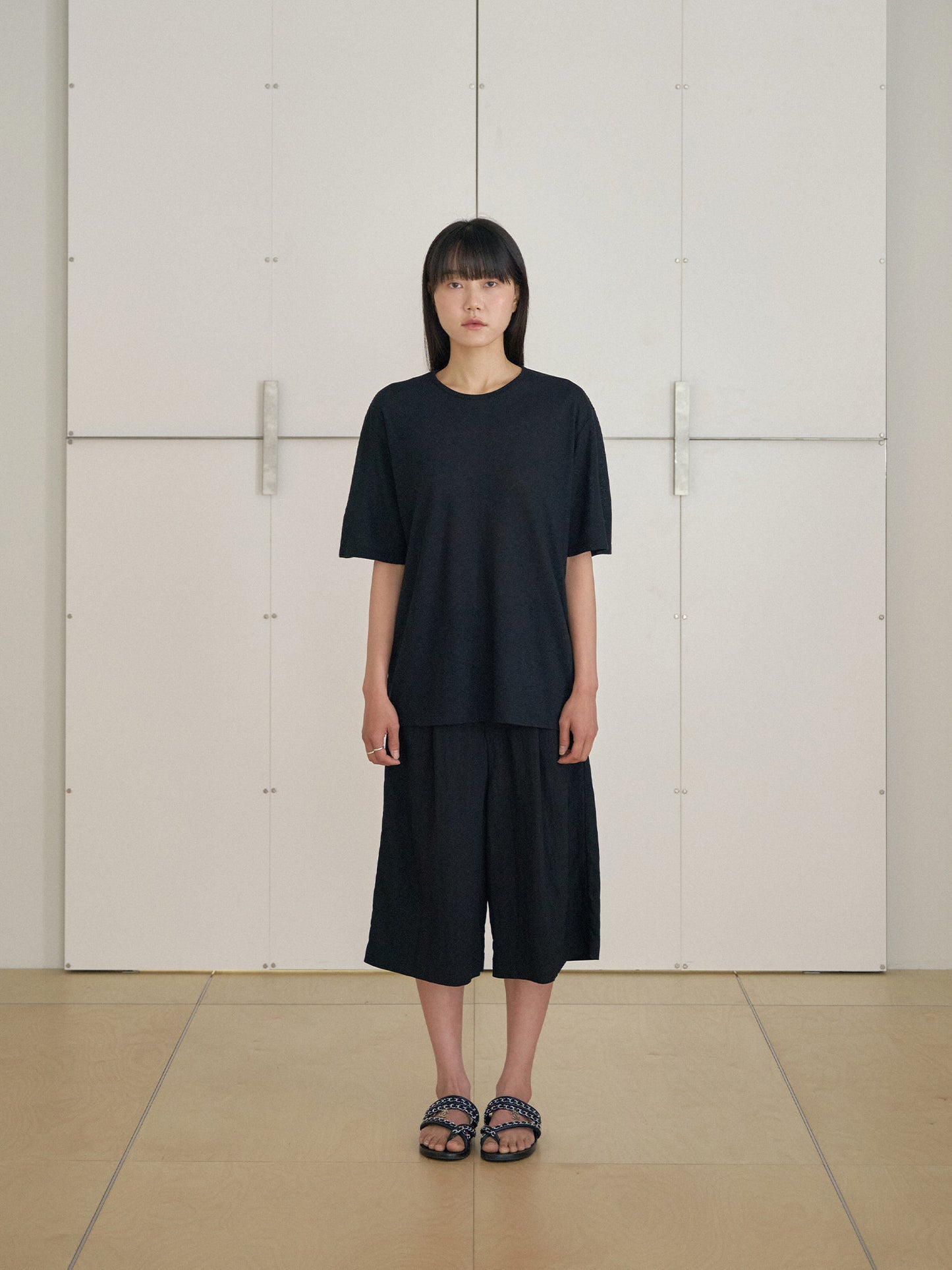 Linen Loose Short Sleeve - Black