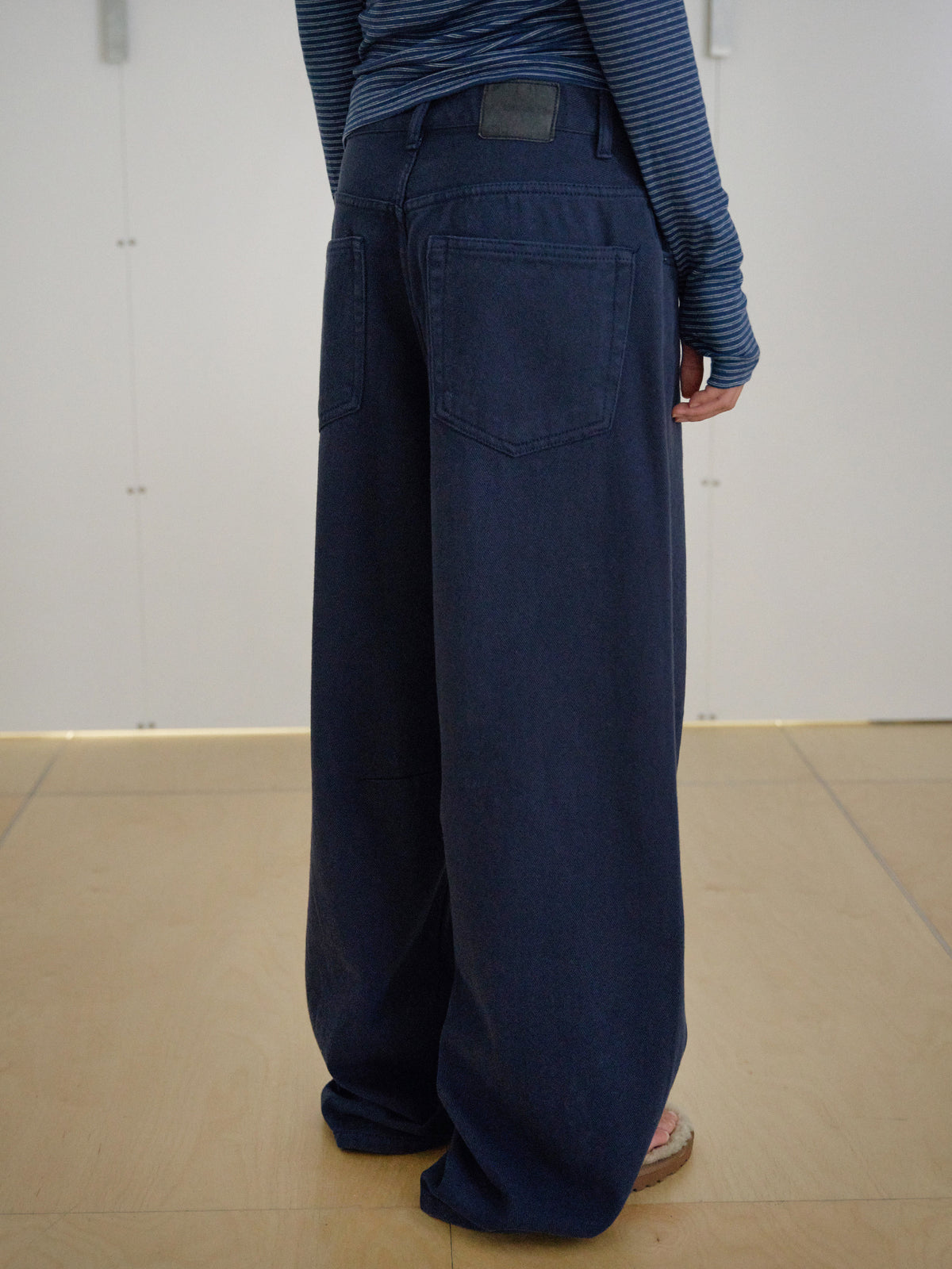 MARAN Cotton Twill Curved Pants - Navy 商品画像21/21