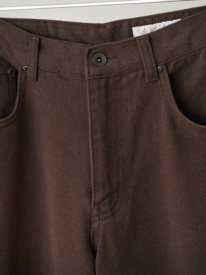 Cotton Twill Curved Pants - Brown 11
