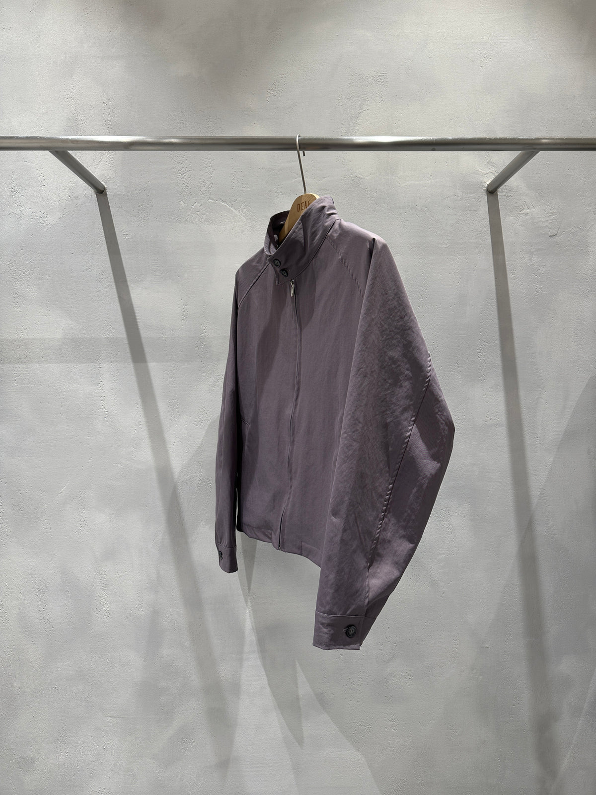 Stand Collar Zip-Up Jacket LAVENDER GRAY