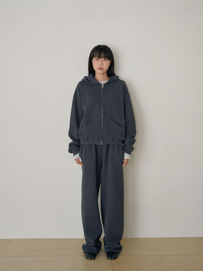 Current Waffle Hoodie Zip-up - Charcoal 5