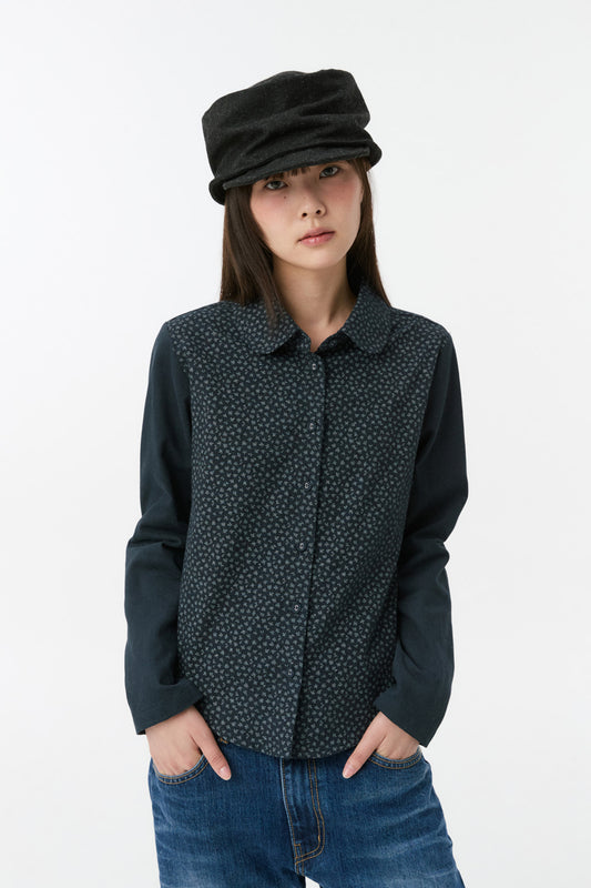 PATTERN MIX COLLAR SHIRT, FLORAL