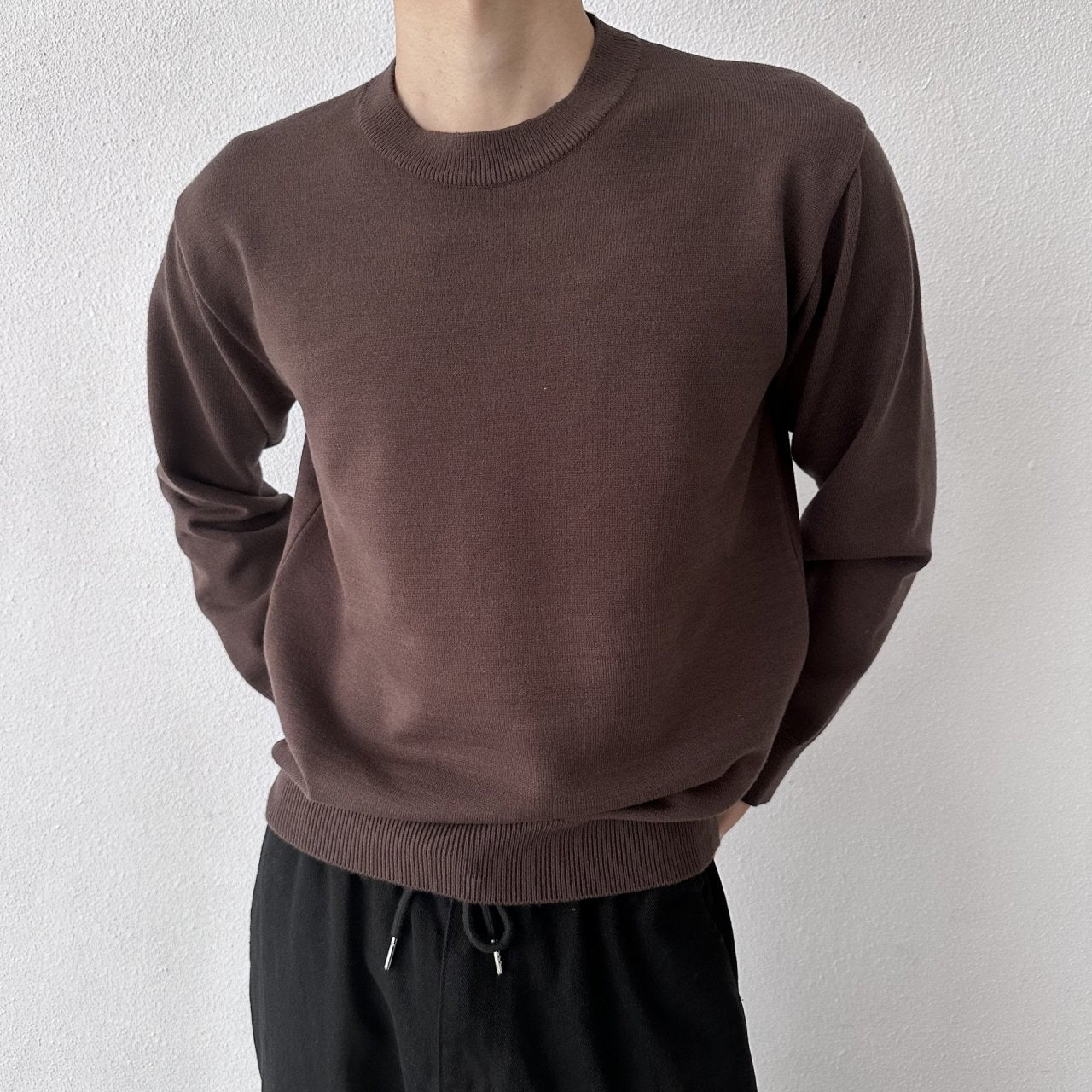 クリーンラウンドニット DEEP BROWN 1