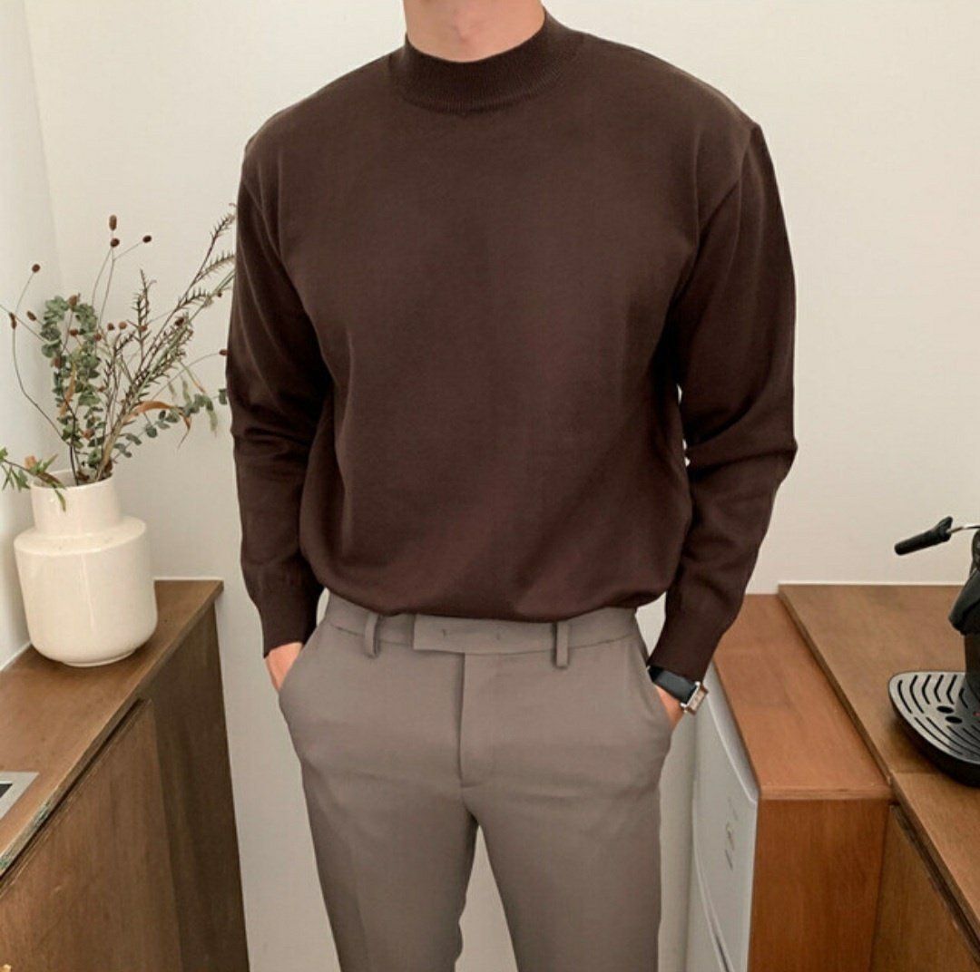 クリーンハーフポロニット DEEP BROWN 2