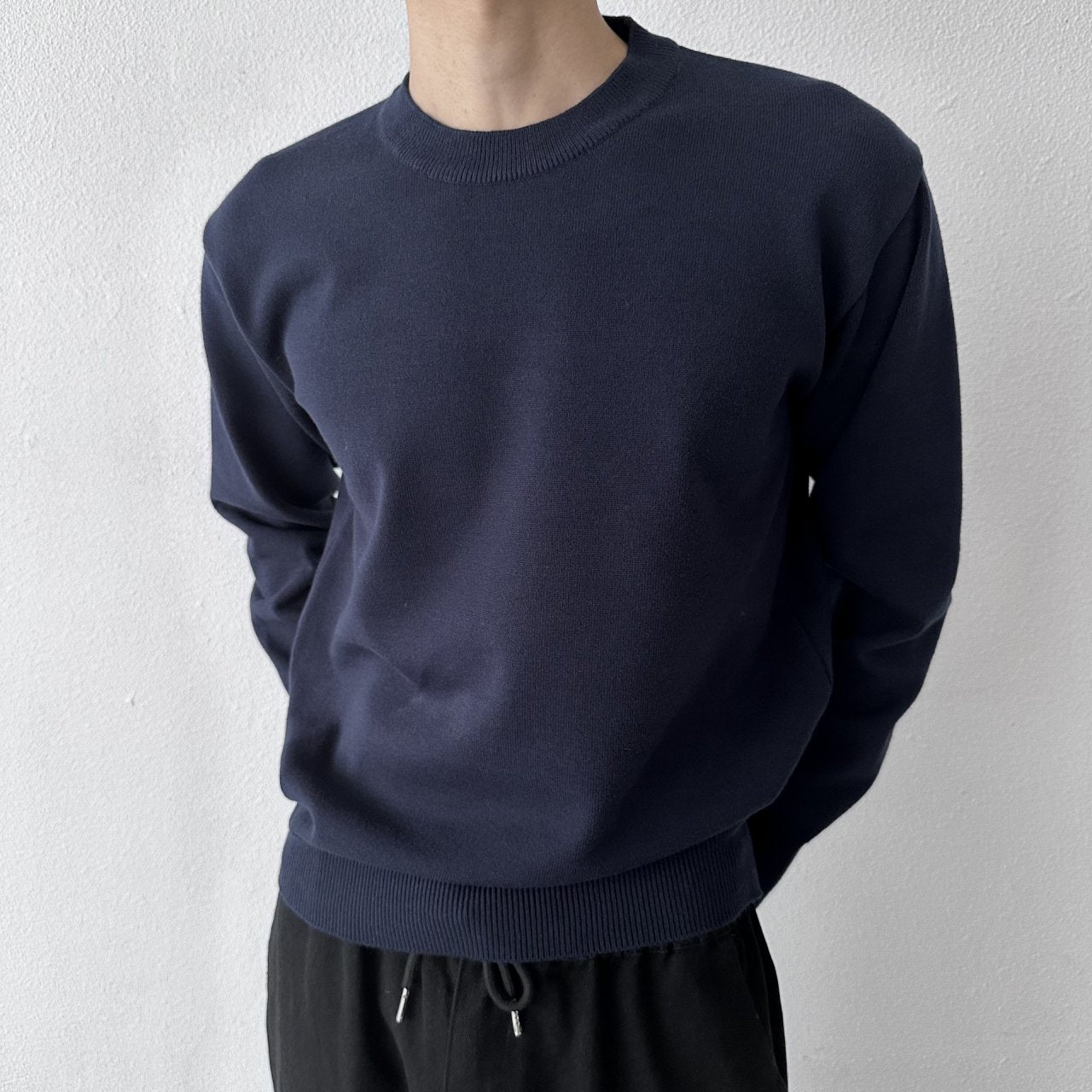 クリーンラウンドニット DEEP NAVY 1