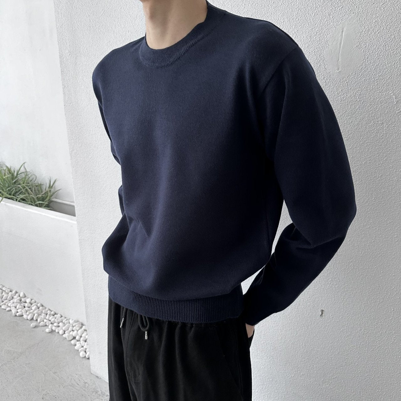 クリーンラウンドニット DEEP NAVY 2