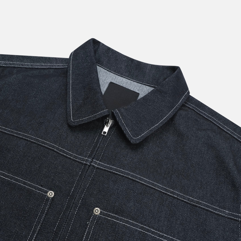Non-Fade Denim Jacket collar detail