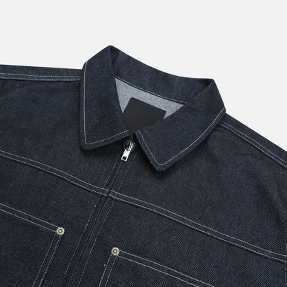 Non-Fade Denim Jacket collar detail