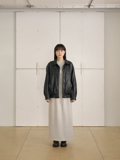 Center Slit Sweat Skirt - Light Gray 10
