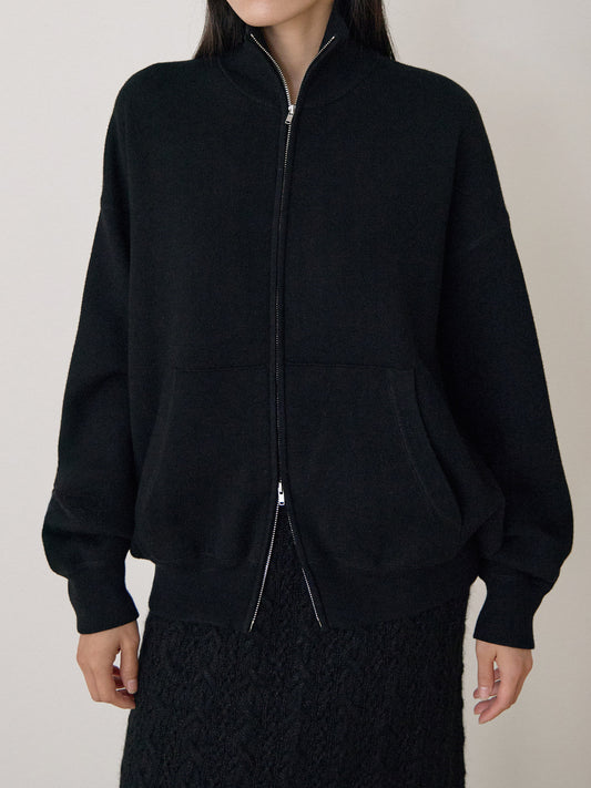 Ray Zip-up Cardigan - Black 5