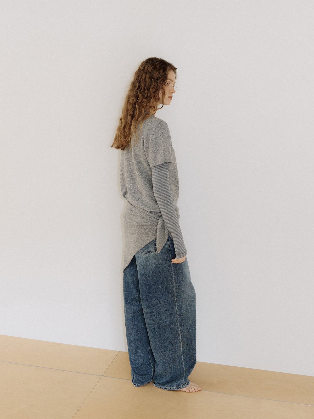 Curved Denim Pants - Indigo 5