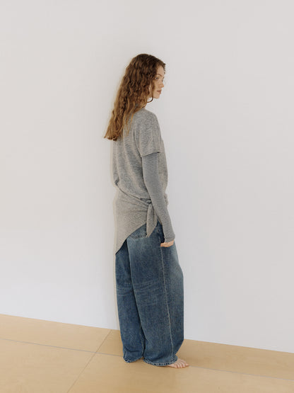 Curved Denim Pants - Indigo 5