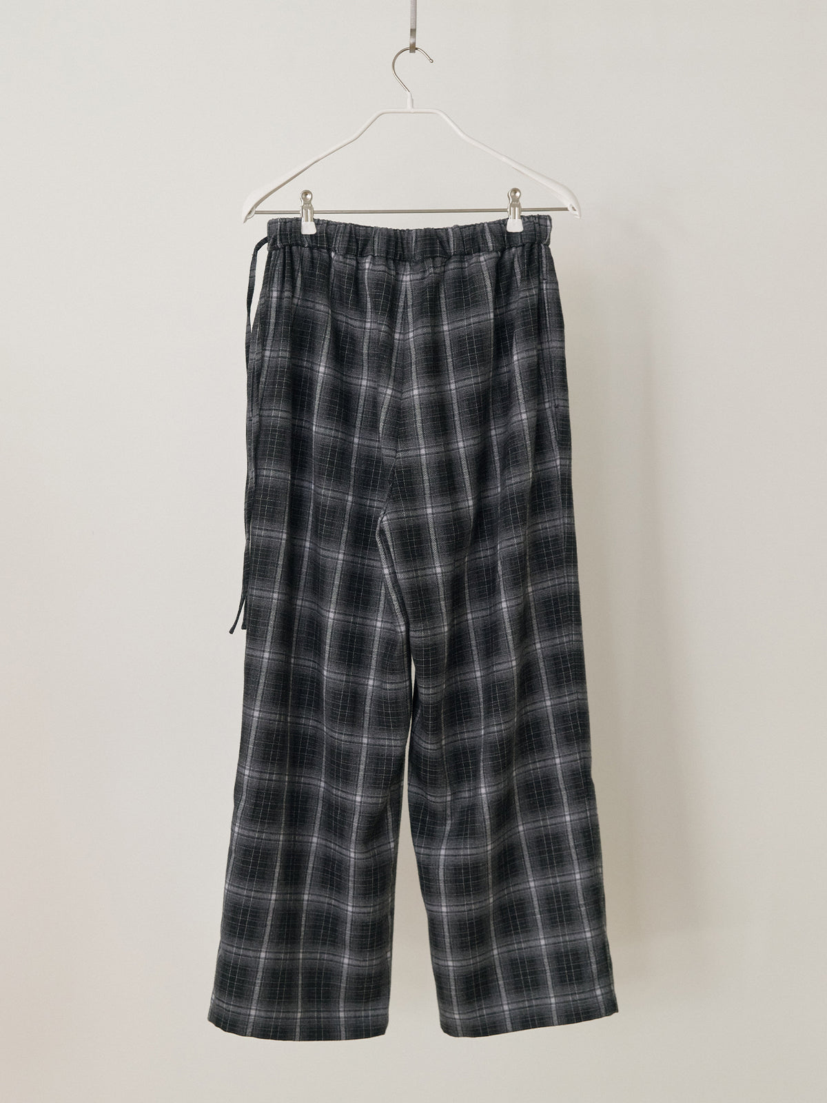 Side String Check Pants - Black 9