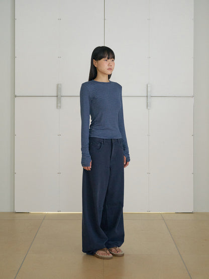 MARAN Rib Stripe Long Sleeve - Navy 商品画像16/21