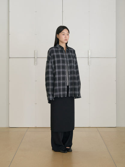 MARAN Fringe Check Shirt - Black 商品画像15/19