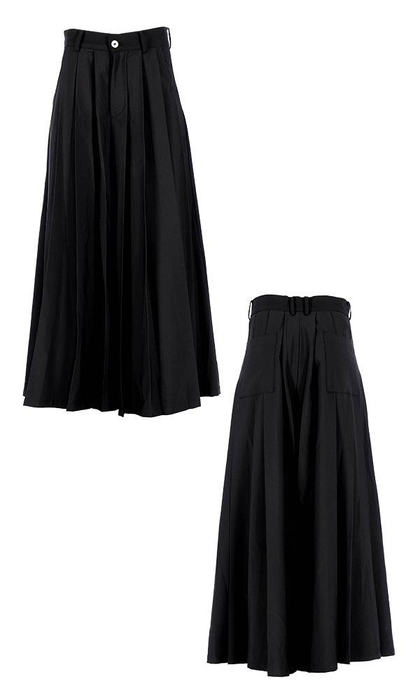 【Reculer レキュリー】Wide pleated pants Black