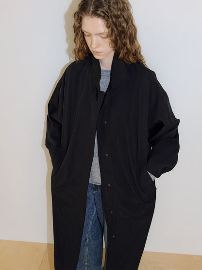 High Neck Trench Coat - Black 3