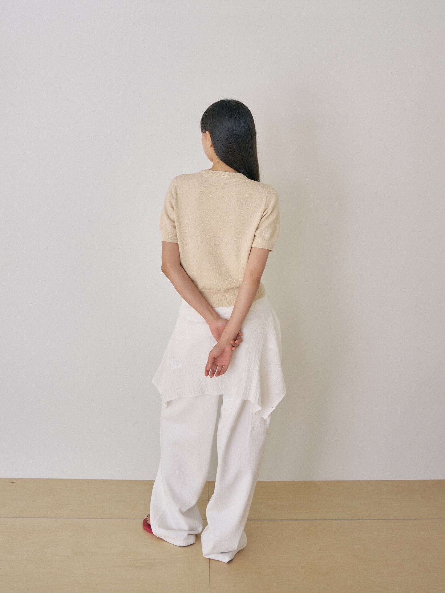 Boucle Round Half Sleeve - Beige