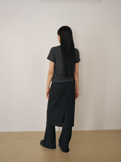 Lino Rib Skirt - Black 6