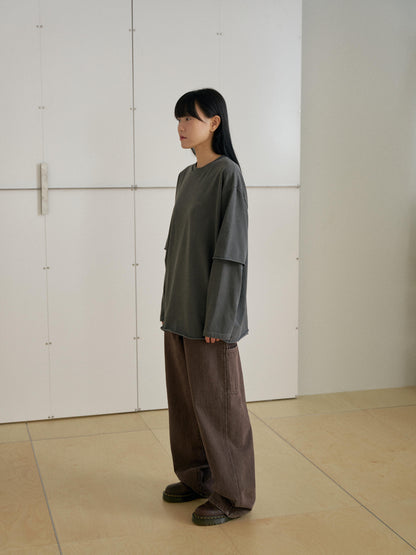 Washed Work Pants - Brown 5