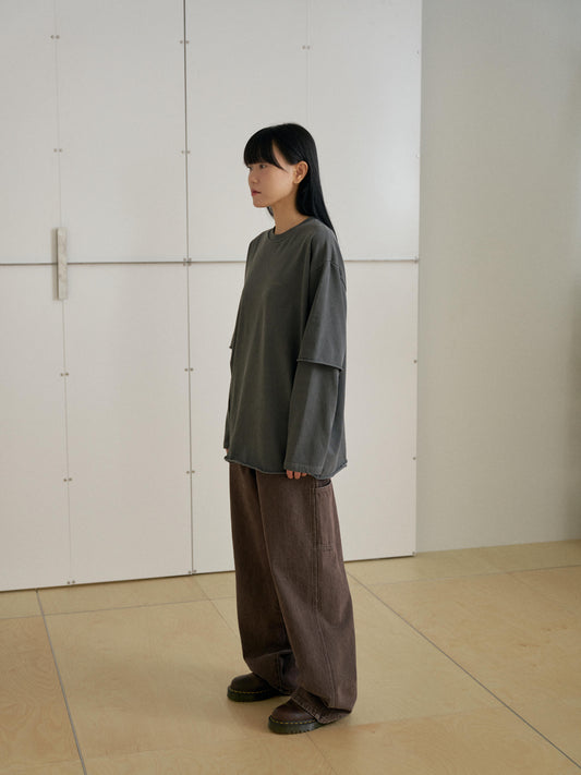 Washed Work Pants - Brown 5