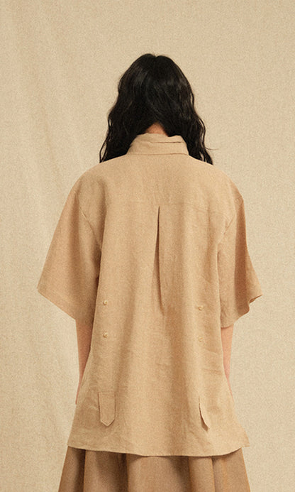 Bijo Point Short-Sleeved Shirt Beige (Ver. Tie)