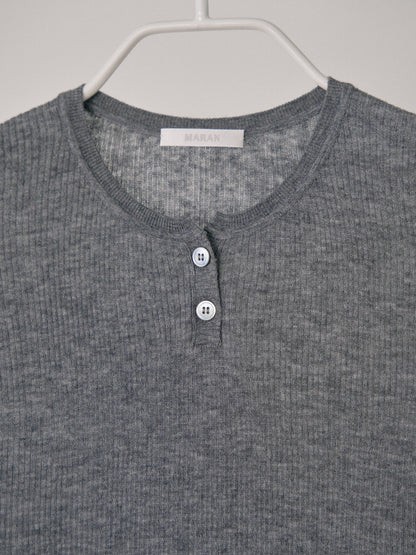 MARAN Henley Neck Pullover - Gray 商品画像19/21