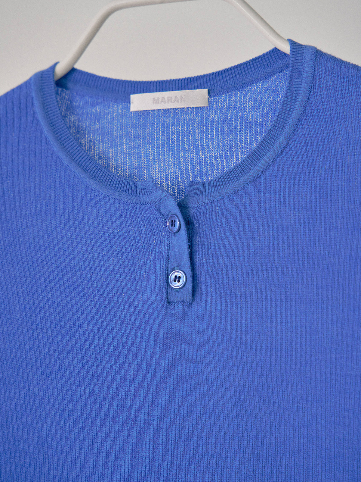 MARAN Henley Neck Pullover - Blue 商品画像19/21