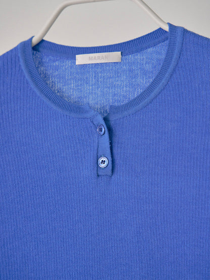 MARAN Henley Neck Pullover - Blue 商品画像19/21