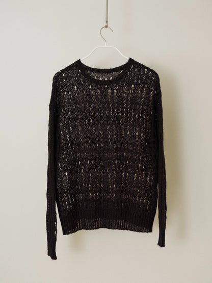 Mohair Punching Pullover - Black