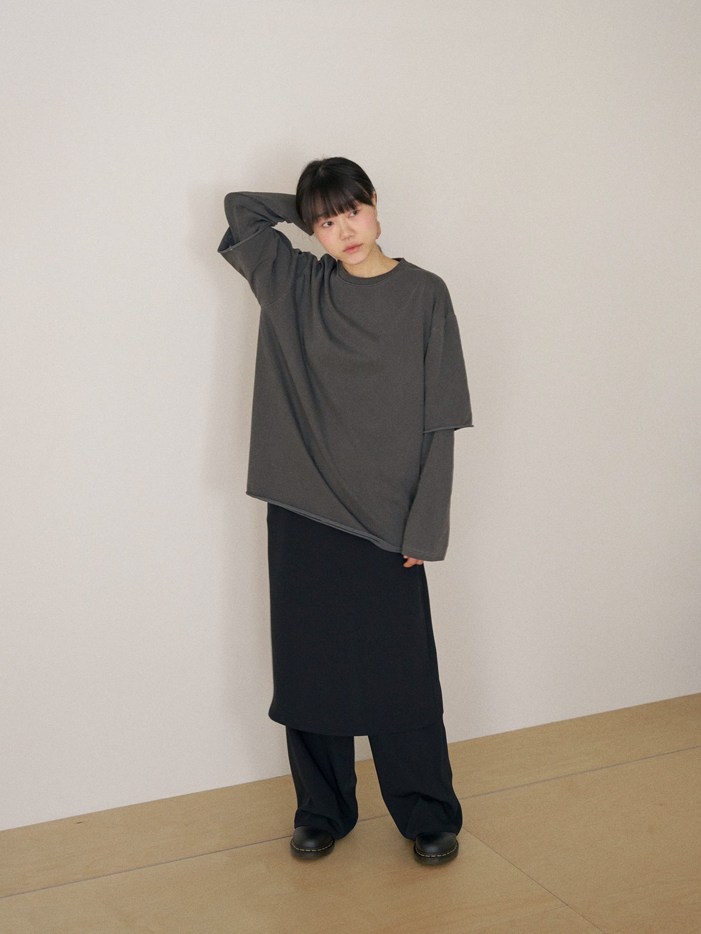 Pigment Layered Long Sleeve - Charcoal