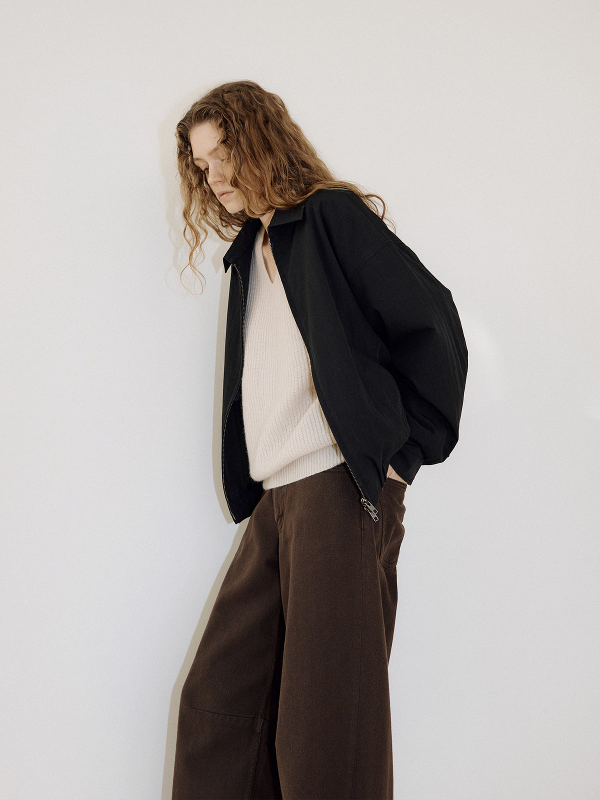 Washed Gabardine Blouson - Black 3