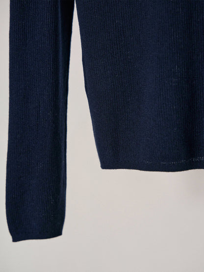 MARAN Henley Neck Pullover - Navy 商品画像18/19