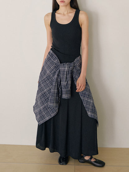 Layered Wrap Pants - Black 3